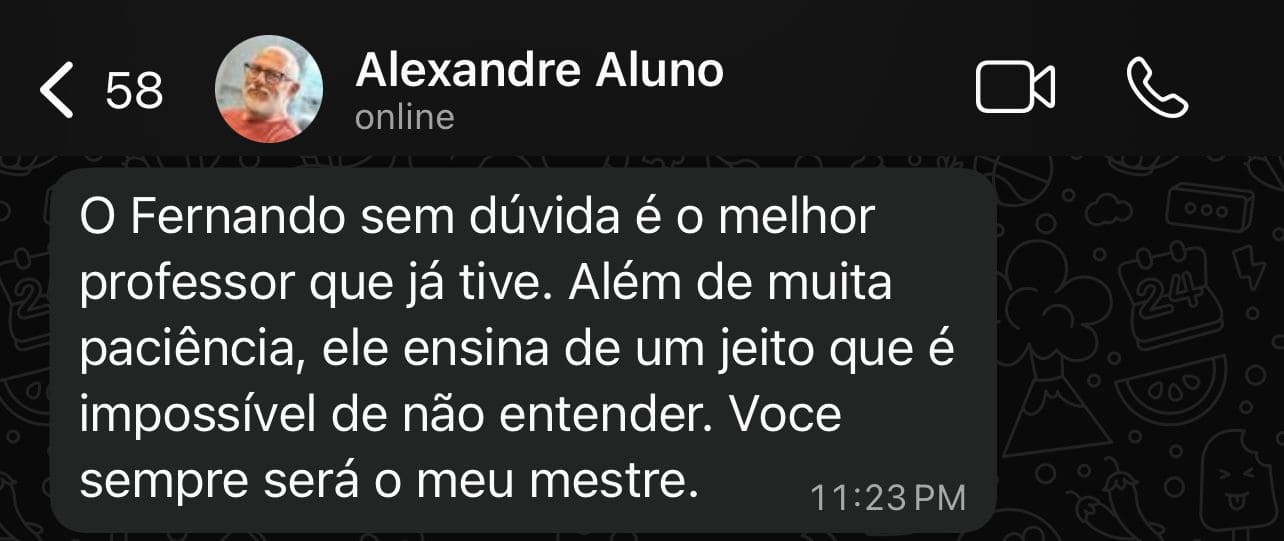 Depoimento original de aluno 2